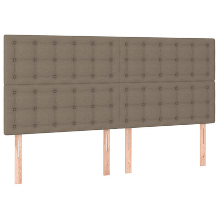 kontinentalseng med madras 200x200 cm stof gråbrun