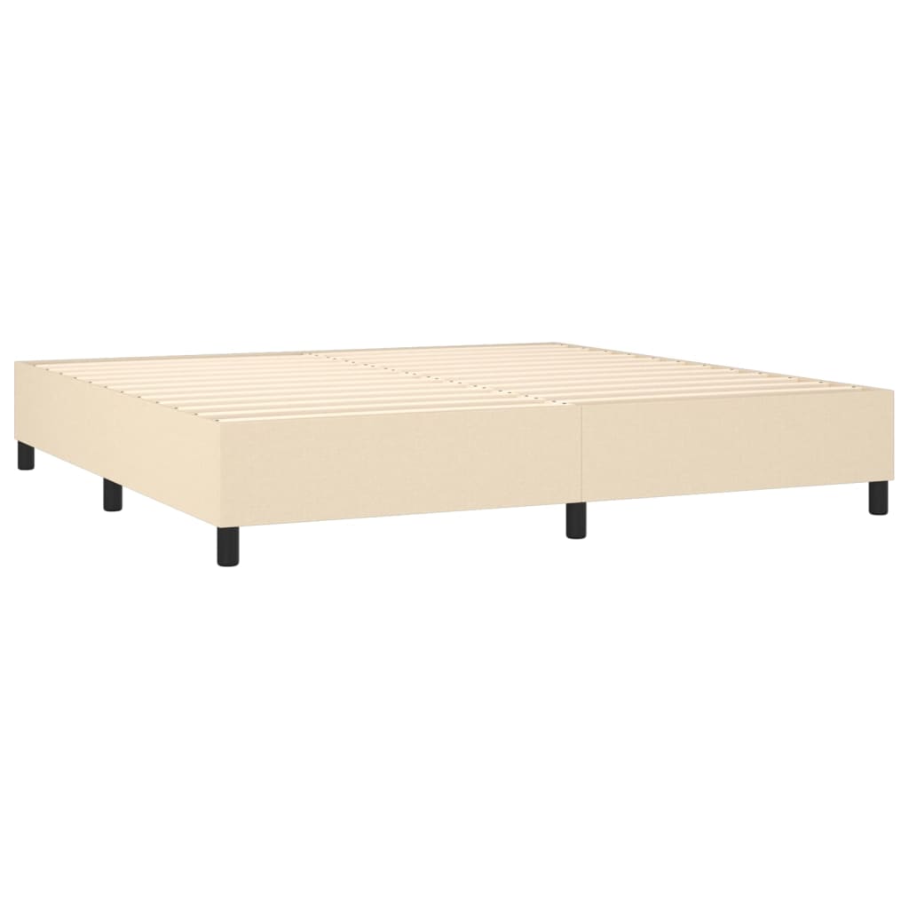 kontinentalseng med madras 200x200 cm stof cremefarvet