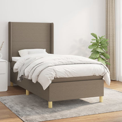kontinentalseng med madras 90x200 cm stof gråbrun