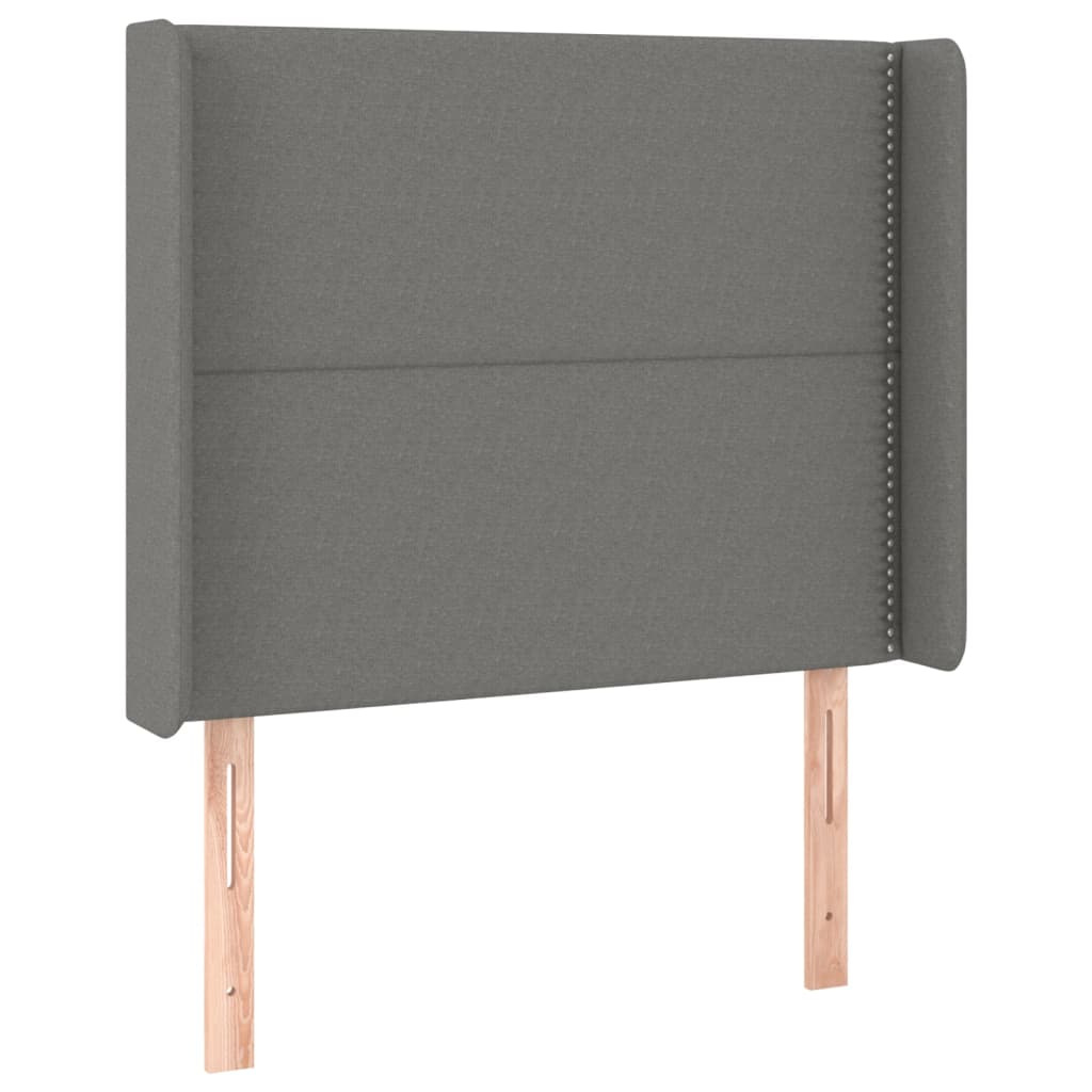 kontinentalseng med madras 90x190 cm stof mørkegrå