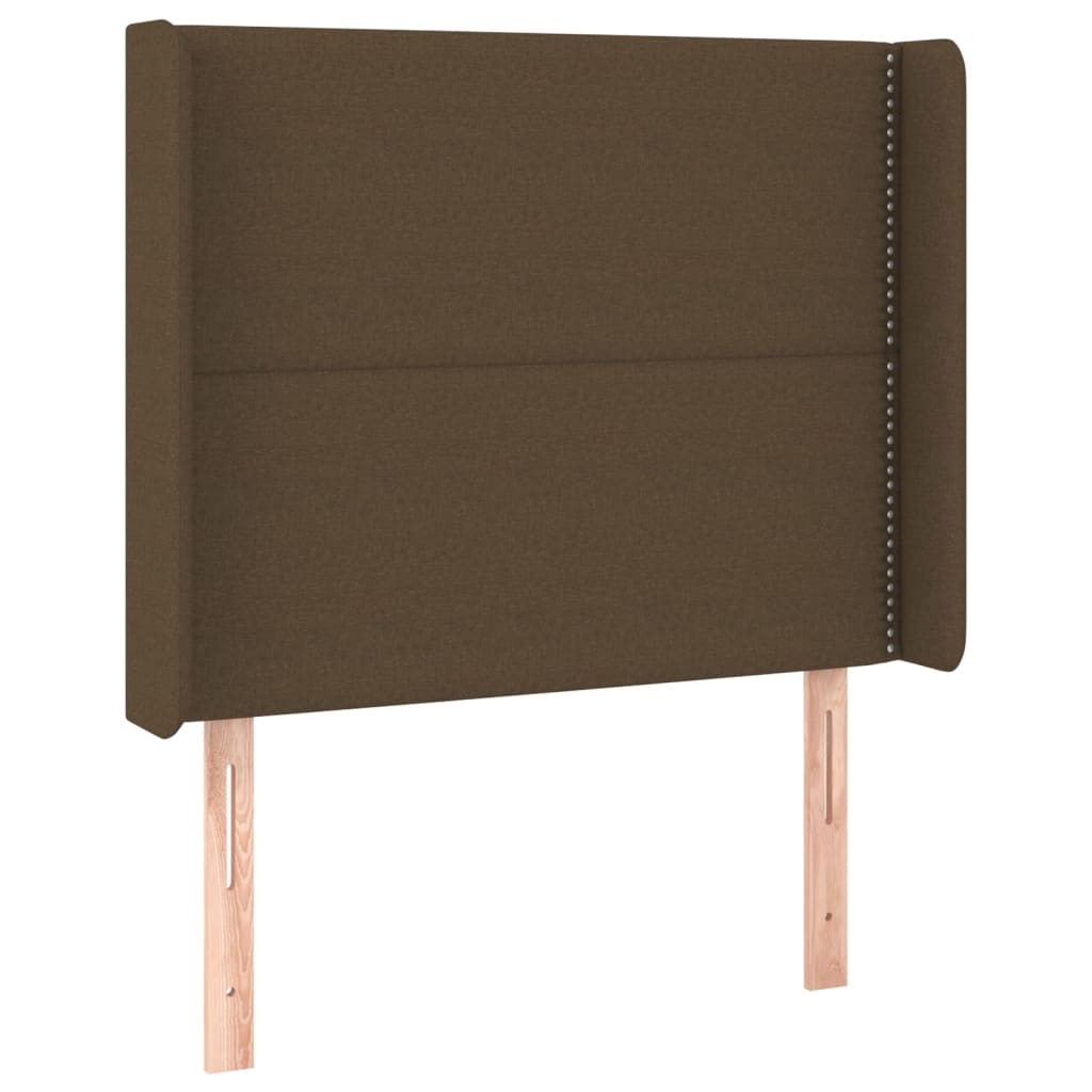 kontinentalseng med madras 90x200 cm stof mørkebrun