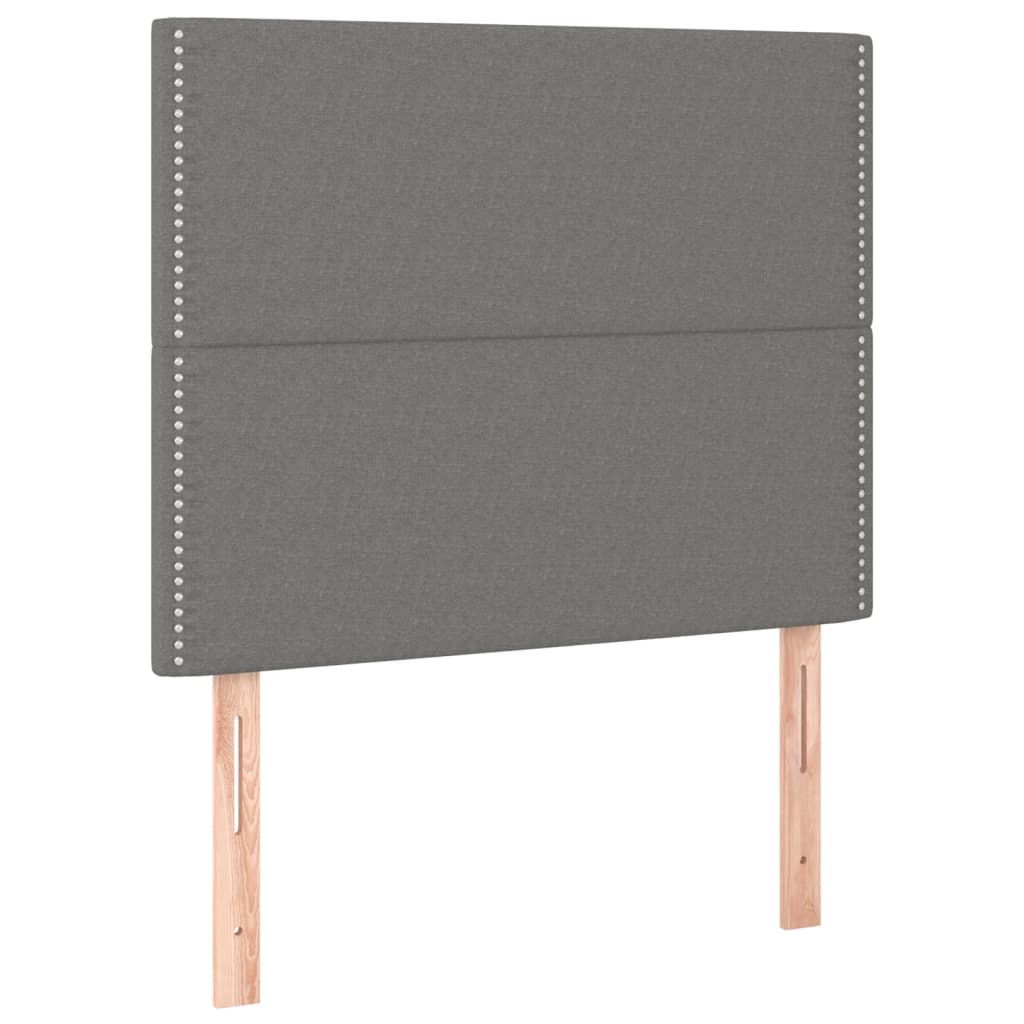 kontinentalseng med madras 100x200 cm stof mørkegrå