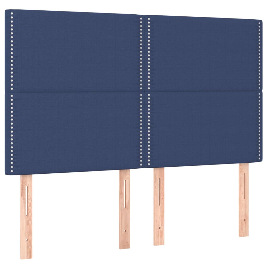 kontinentalseng med madras 140x190 cm stof blå