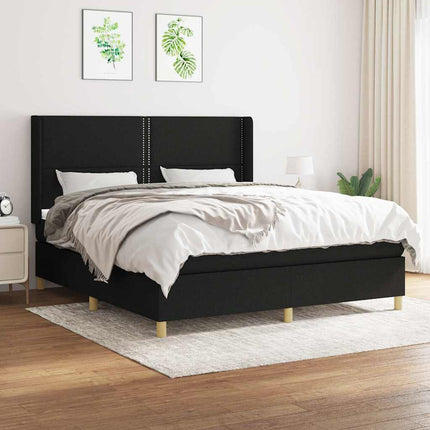 kontinentalseng med madras 160x200 cm stof sort