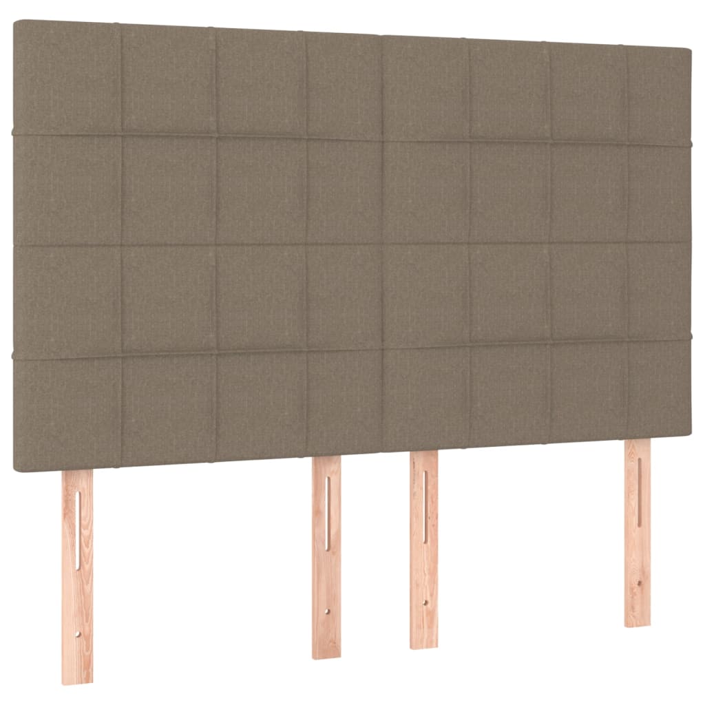 kontinentalseng med madras 140x190 cm stof gråbrun