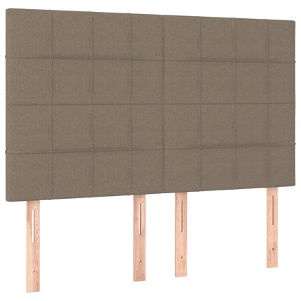 kontinentalseng med madras 140x190 cm stof gråbrun