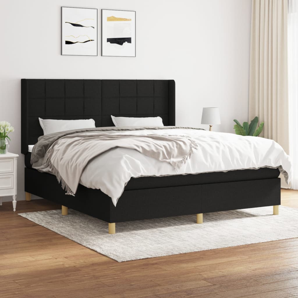 kontinentalseng med madras 180x200 cm stof sort
