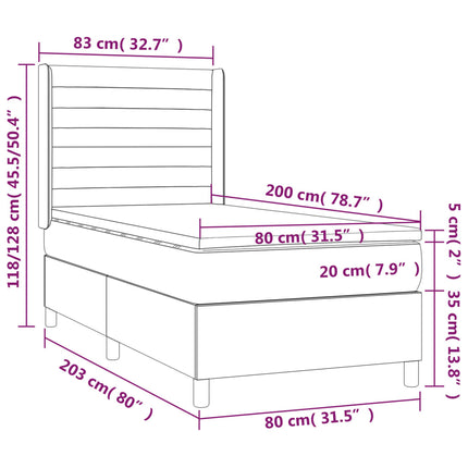 kontinentalseng med madras 80x200 cm stof blå