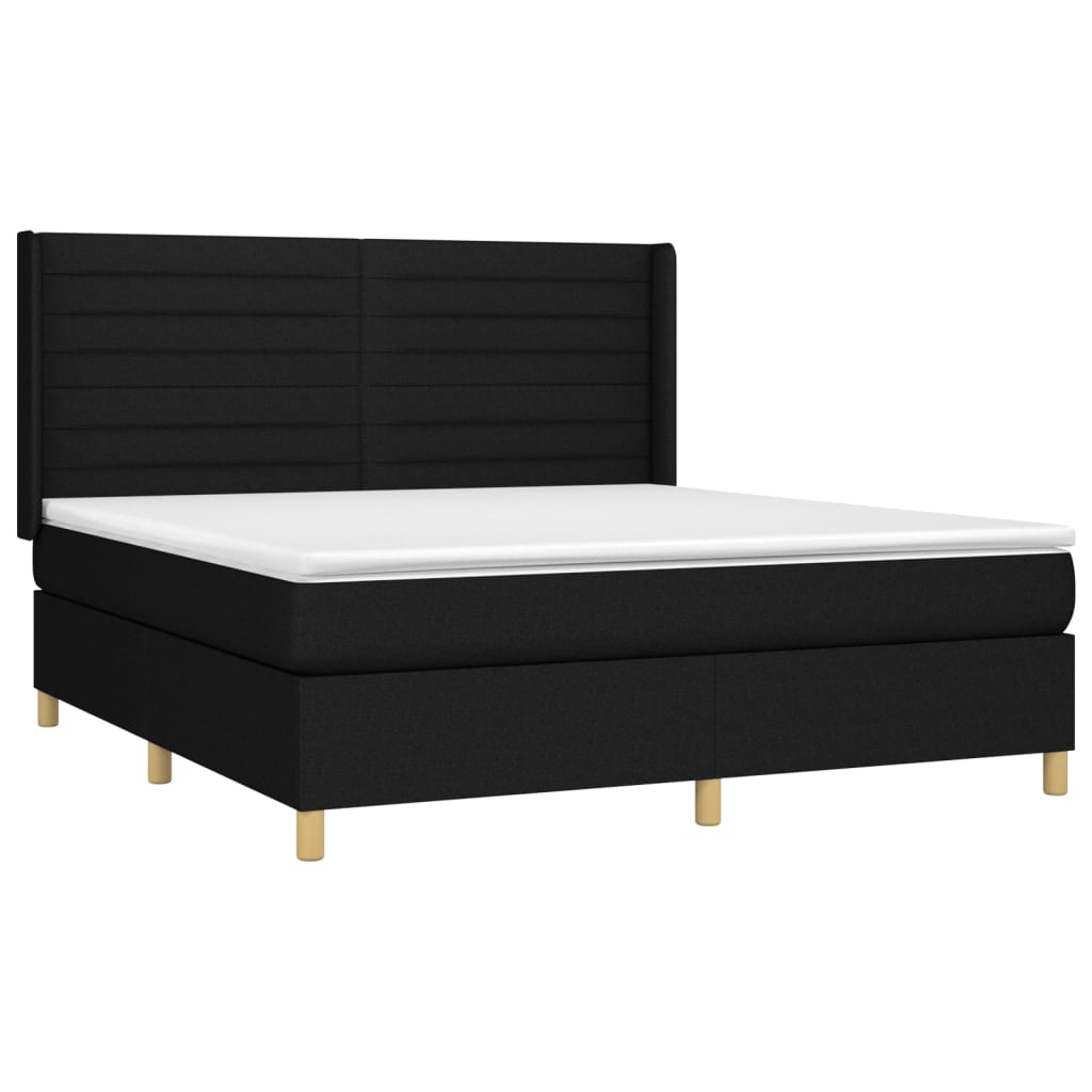 kontinentalseng med madras 180x200 cm stof sort