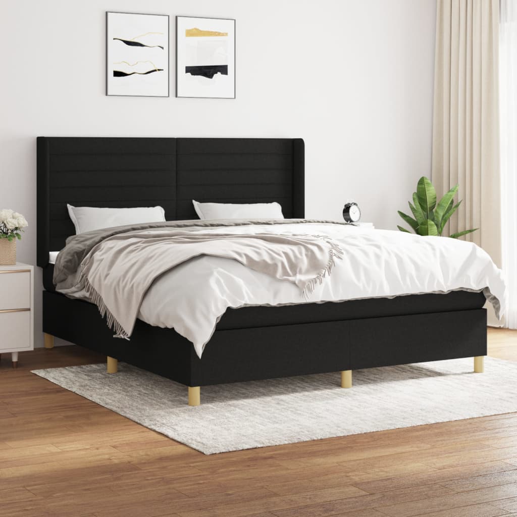 kontinentalseng med madras 180x200 cm stof sort