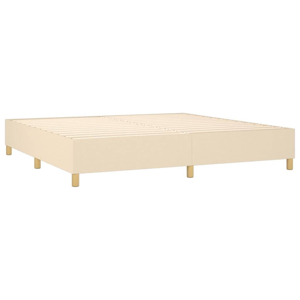 kontinentalseng med madras 200x200 cm stof cremefarvet