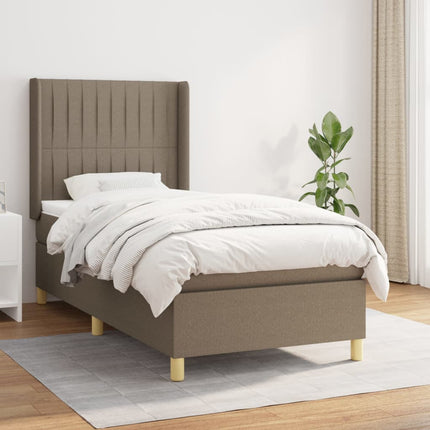 kontinentalseng med madras 90x190 cm stof gråbrun