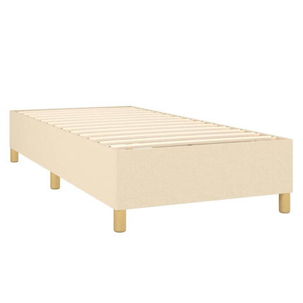 kontinentalseng med madras 90x190 cm stof cremefarvet