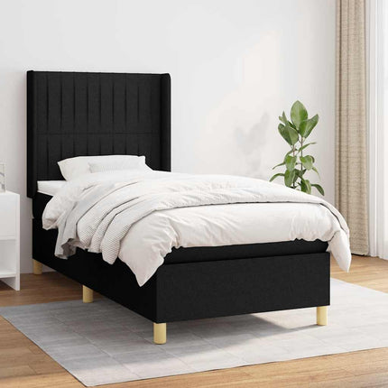 kontinentalseng med madras 90x200 cm stof sort