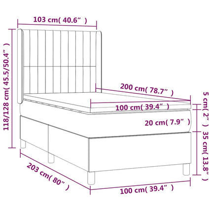 kontinentalseng med madras 100x200 cm stof sort