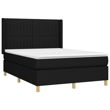 kontinentalseng med madras 140x190 cm stof sort