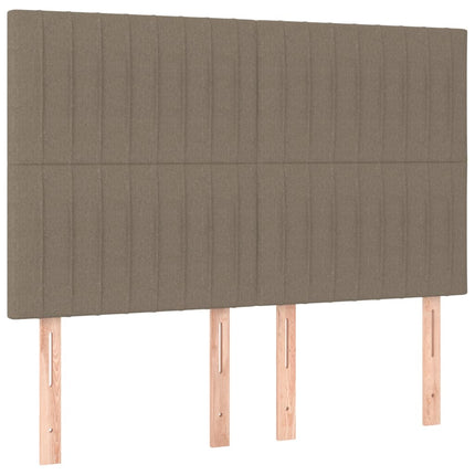 kontinentalseng med madras 140x190 cm stof gråbrun