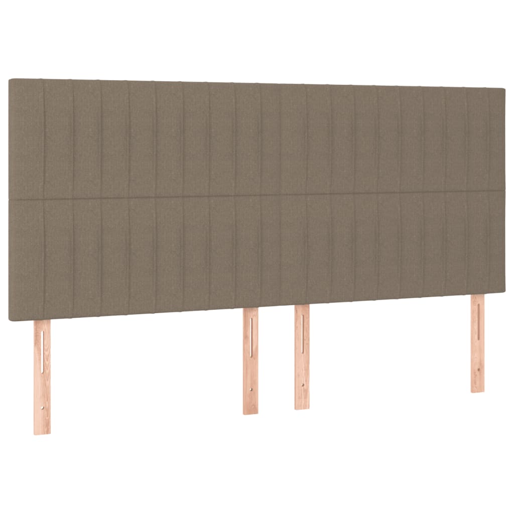 kontinentalseng med madras 160x200 cm stof gråbrun
