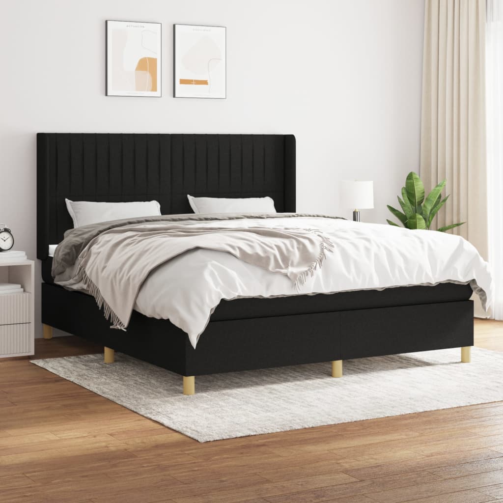 kontinentalseng med madras 180x200 cm stof sort