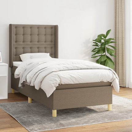 kontinentalseng med madras 80x200 cm stof gråbrun