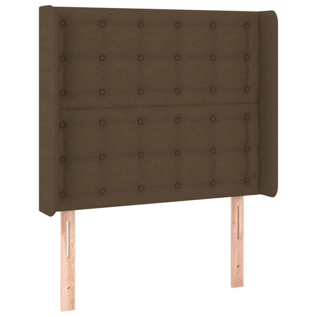 kontinentalseng med madras 90x200 cm stof mørkebrun