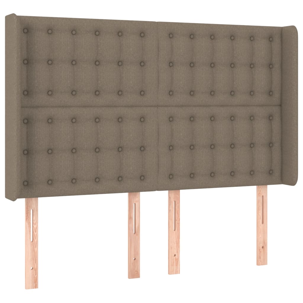 kontinentalseng med madras 140x190 cm stof gråbrun