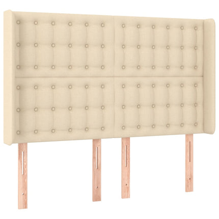 kontinentalseng med madras 140x190 cm stof cremefarvet