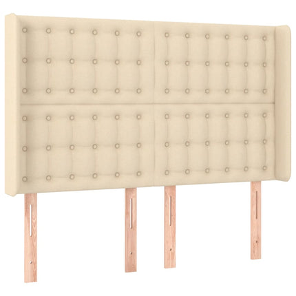 kontinentalseng med madras 140x200 cm stof cremefarvet