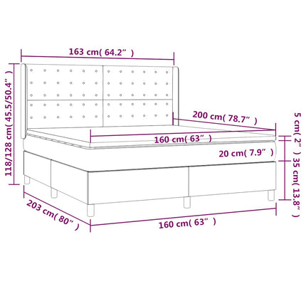 kontinentalseng med madras 160x200 cm stof sort