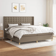 kontinentalseng med madras 200x200 cm stof gråbrun