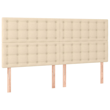 kontinentalseng med madras 200x200 cm stof cremefarvet