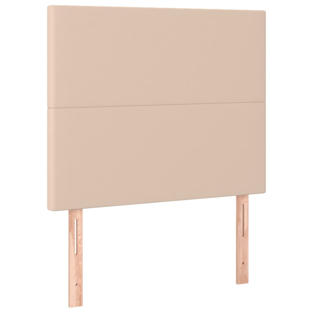 kontinentalseng 90x190 cm kunstlæder cappuccinofarvet