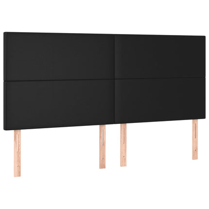 kontinentalseng 160x200 cm kunstlæder sort