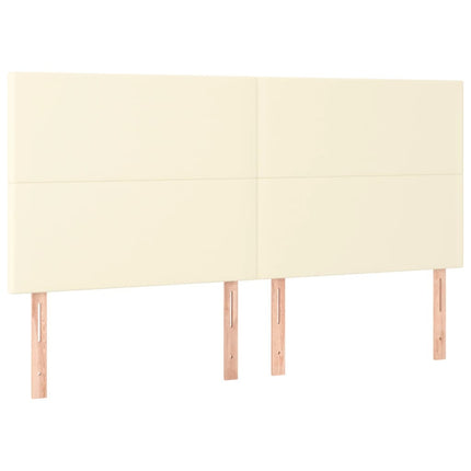 kontinentalseng med madras 200x200 cm kunstlæder cremefarvet