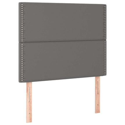 kontinentalseng med madras 100x200 cm kunstlæder grå
