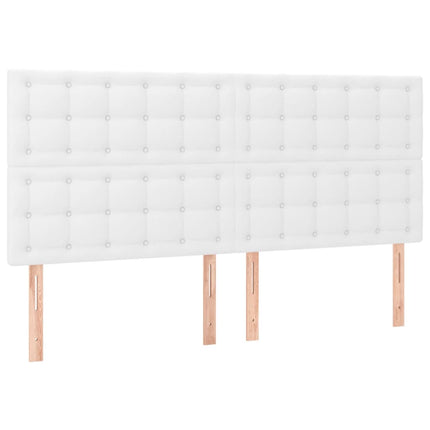 kontinentalseng med madras 200x200 cm kunstlæder hvid