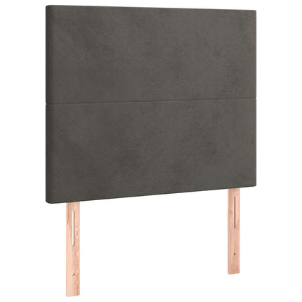 kontinentalseng med madras 90x200cm fløjl mørkegrå