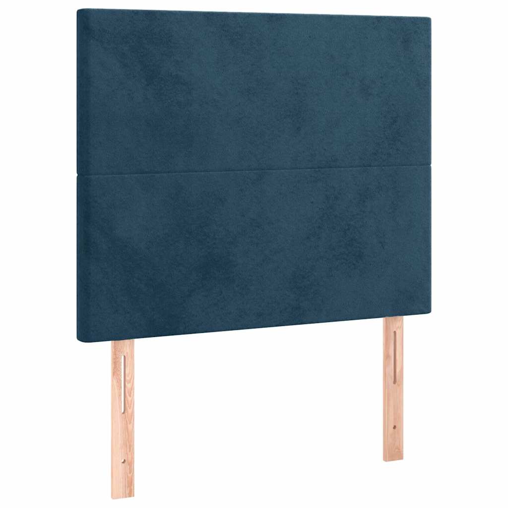 kontinentalseng med madras 90x200 cm fløjl mørkeblå