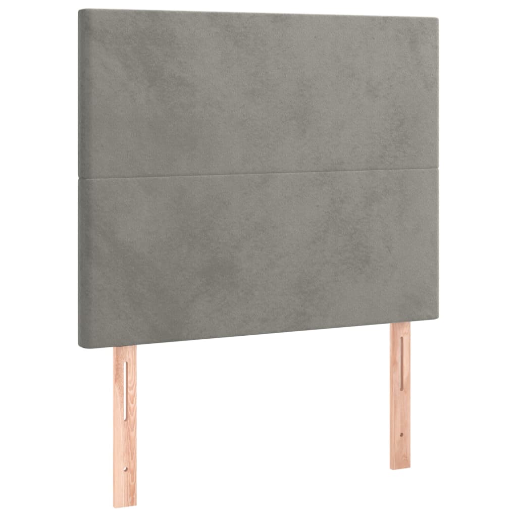 kontinentalseng med madras 100x200 cmfløjl lysegrå
