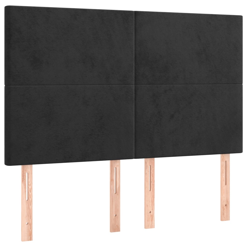 kontinentalseng med madras 140x190 cm fløjl sort