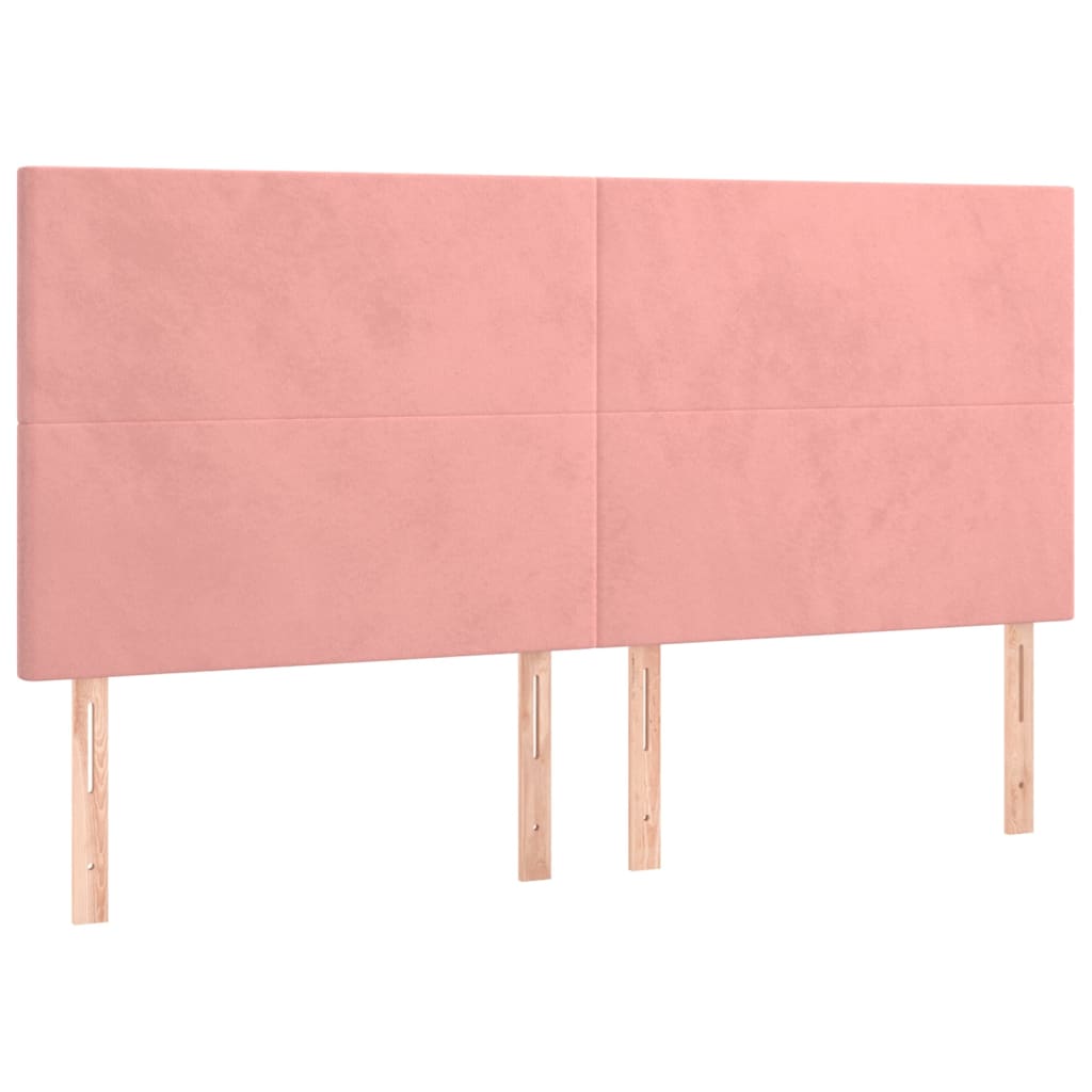 kontinentalseng med madras 200x200 cm fløjl lyserød