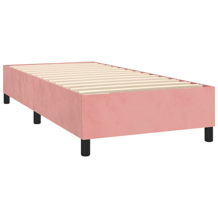 kontinentalseng med madras 90x190 cm fløjl pink