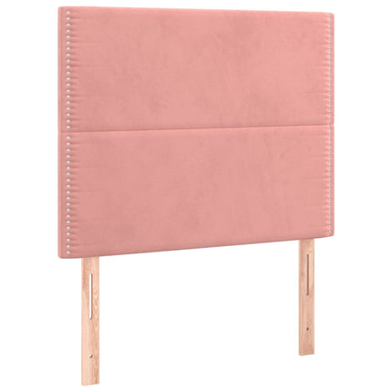 kontinentalseng med madras 90x190 cm fløjl pink