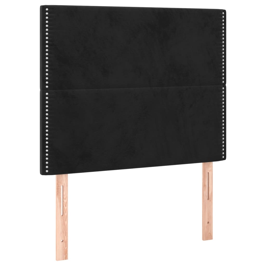 kontinentalseng med madras 90x200 cm fløjl sort