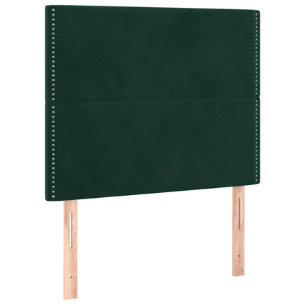 kontinentalseng med madras 90x200 cm fløjl mørkegrøn
