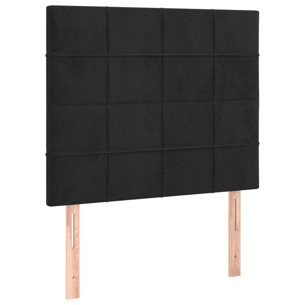 kontinentalseng med madras 80x200 cm fløjl sort
