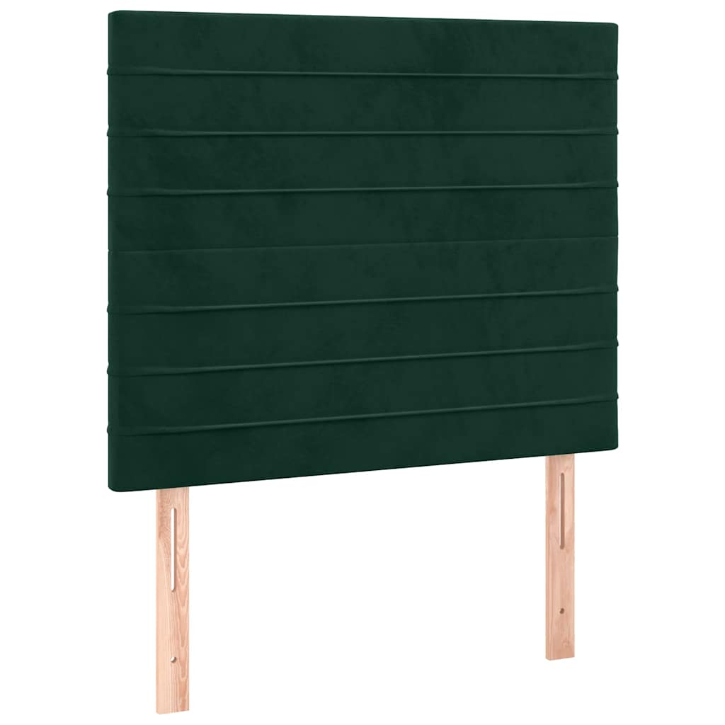kontinentalseng med madras 80x200 cm fløjl mørkegrøn