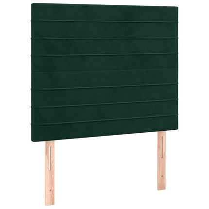 kontinentalseng med madras 80x200 cm fløjl mørkegrøn