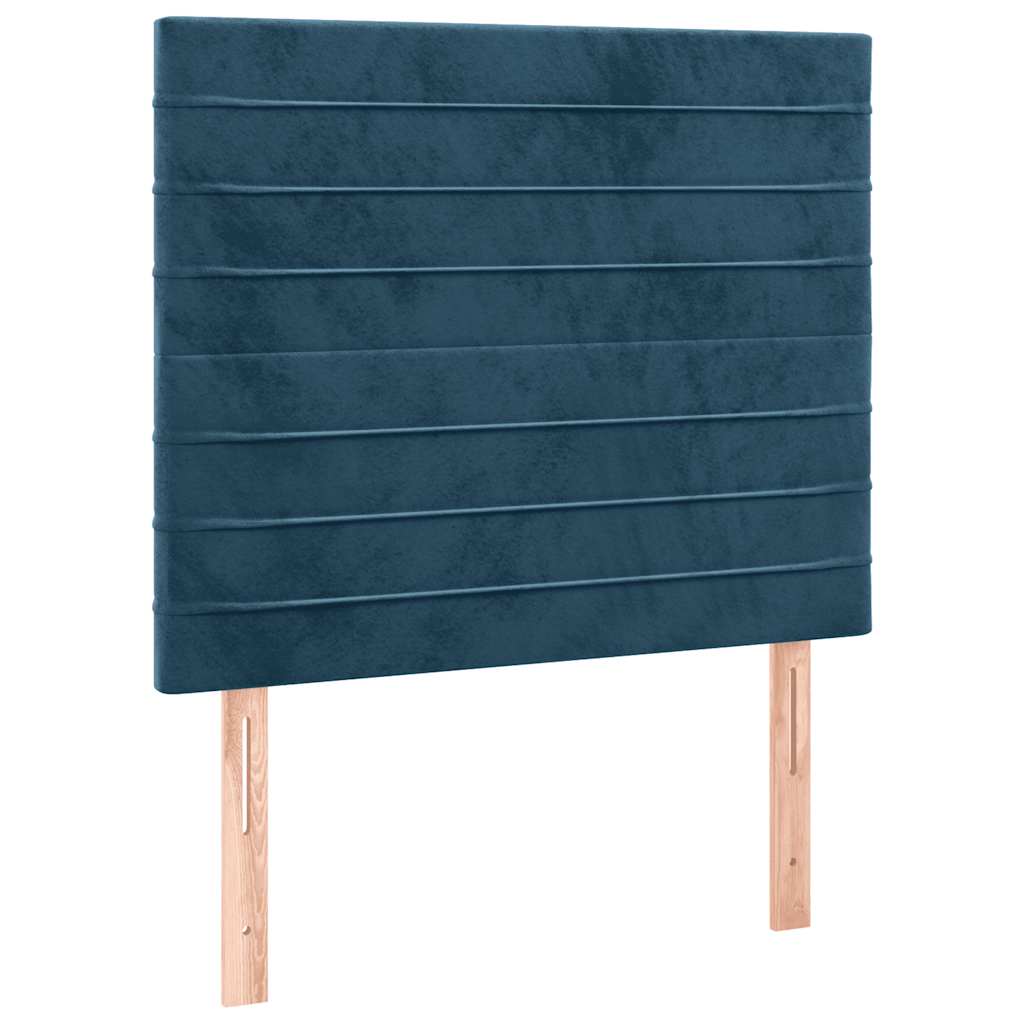 kontinentalseng med madras 80x200 cm fløjl mørkeblå