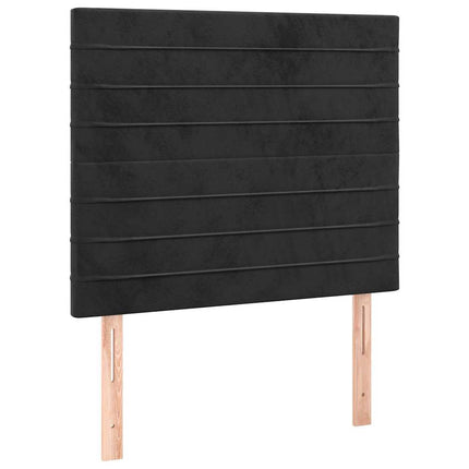 kontinentalseng med madras 90x200 cm fløjl sort